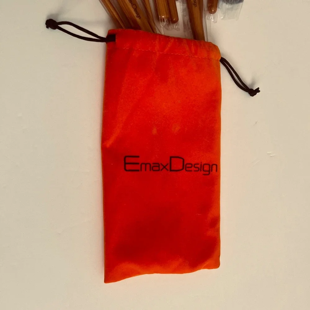 NEW EmaxDesign 12 Piece Makeup Brush Set Bamboo Handle‎ Soft Bristles Cosmetic
